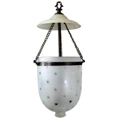 Vintage Nautical Star  Frosted Glass Bell Jar