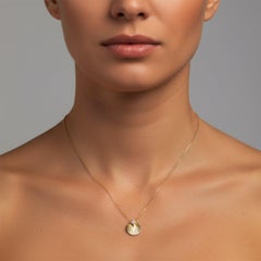 Collier pendentif en or jaune 14K (ou 18k sur demande) avec diamant étoilé