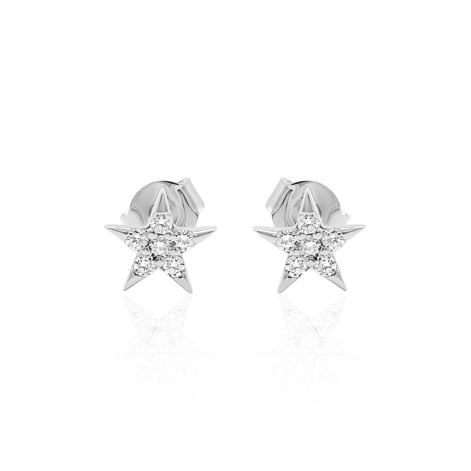 Gorgeous Star Diamond Earrings, featuring:
✧ 48 natural earth mined diamonds G-H color VS-SI weighing 0.21 carats
✧ Measurements: 7.60mm*7.60mm
✧ Available in 14K White, Yellow, and Rose Gold
✧ Push back friction closure
✧ Free appraisal included