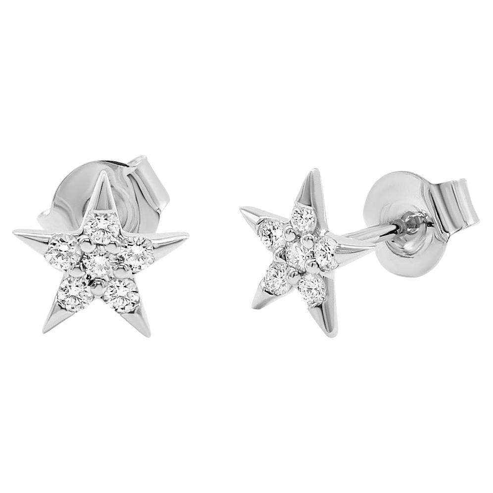 Star Diamond Earrings 14K, White, Yellow, and Rose Gold