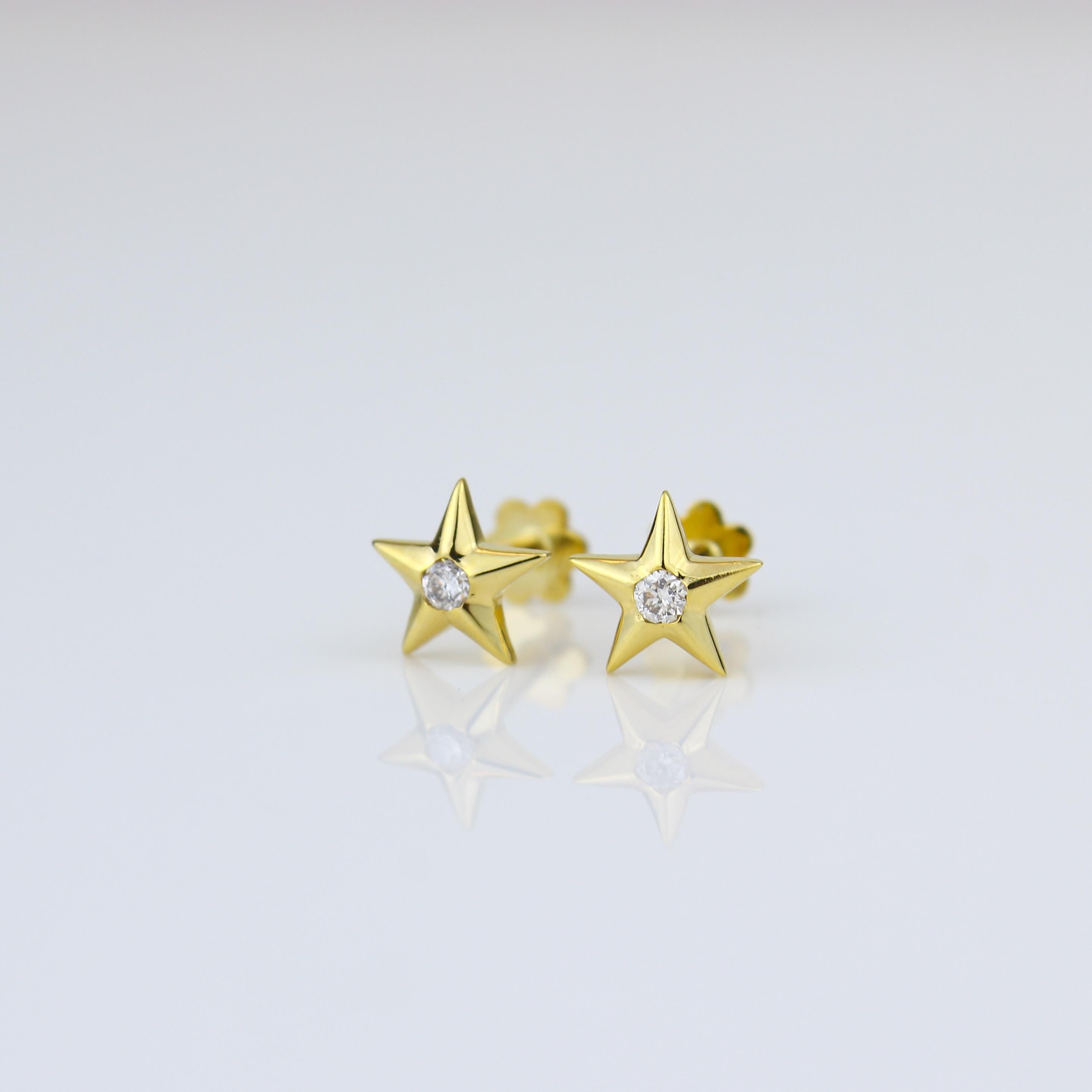 Twinkle and Shine with our Star Diamond Earrings, designed for Girls (Kids/Toddlers) in luxurious 18K Solid Gold. These enchanting earrings feature charming star motifs adorned with delicate diamonds, adding a touch of celestial elegance to your