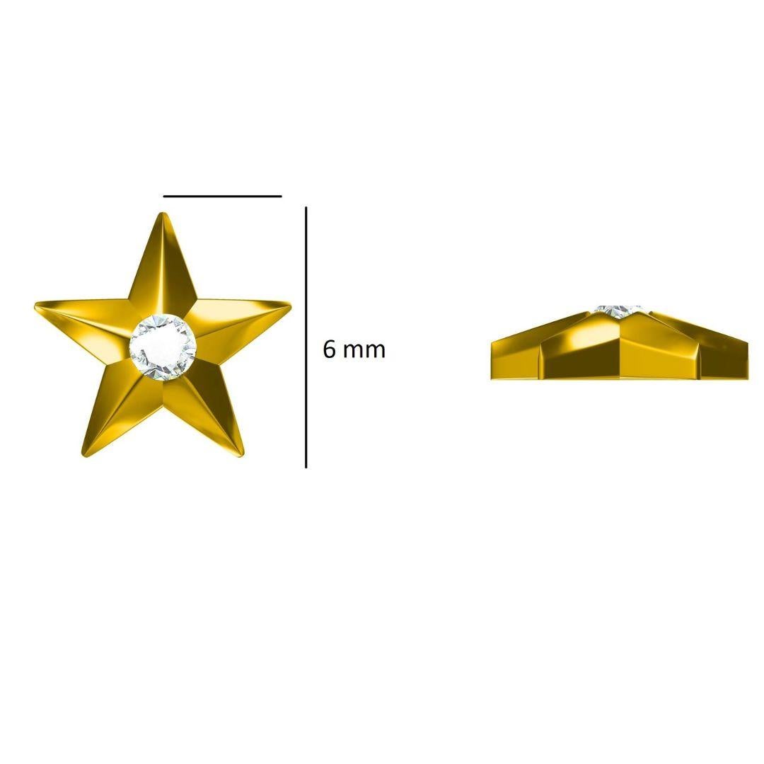 Women's Star Diamond Earrings for Girls (Kids/Toddlers) in 18K Solid Gold For Sale