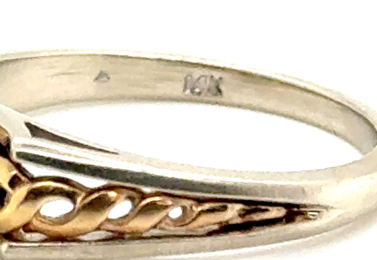 Women's Star Diamond Engagement Ring .33ct Laser Cut Star Handmade 14k White/Yellow Gold For Sale