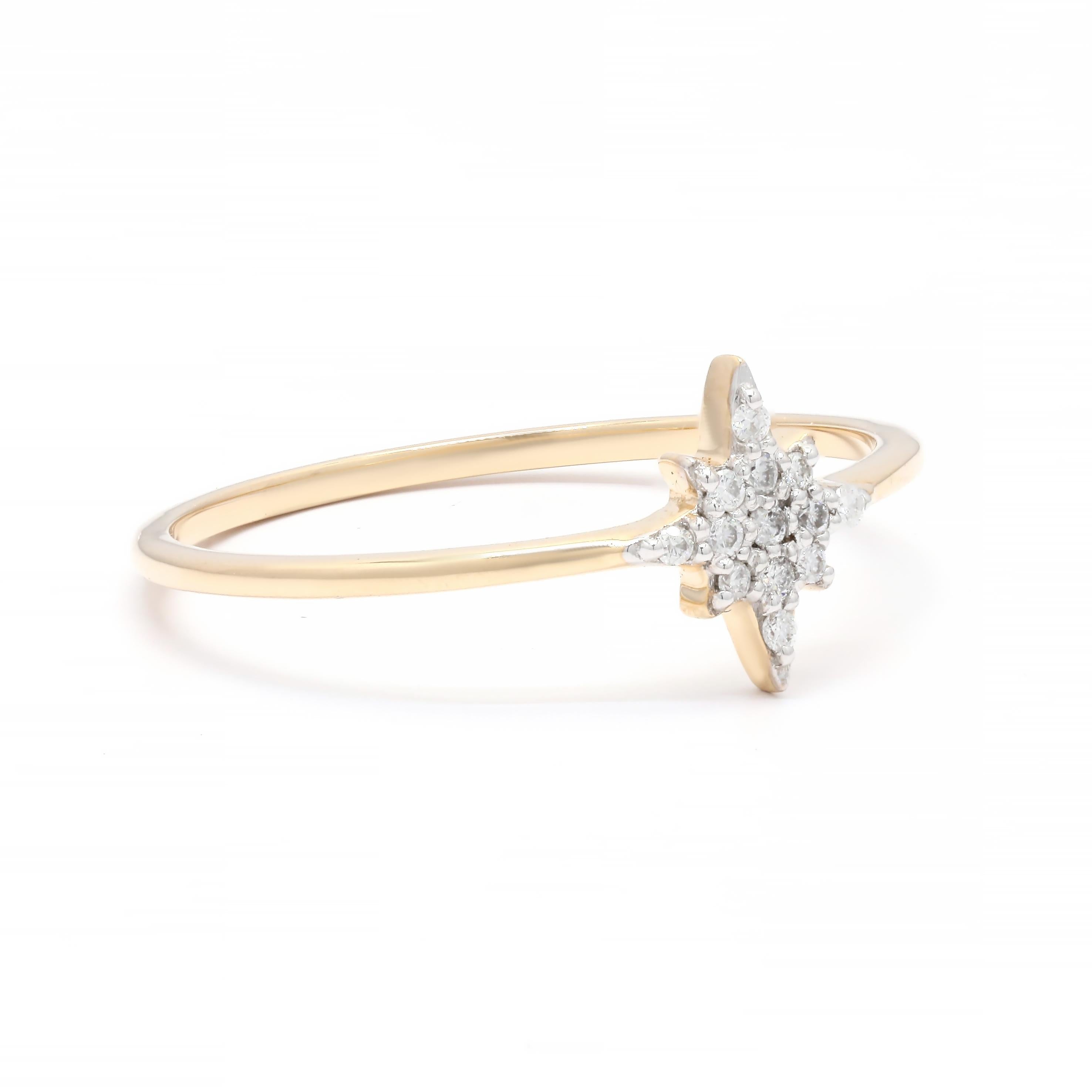 For Sale:  Everyday Diamond Star Celestial Ring in 14K Yellow Gold   3