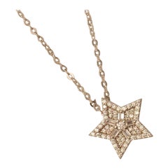 Star Diamond Pendant Necklace in 14k Solid Gold (Certified)