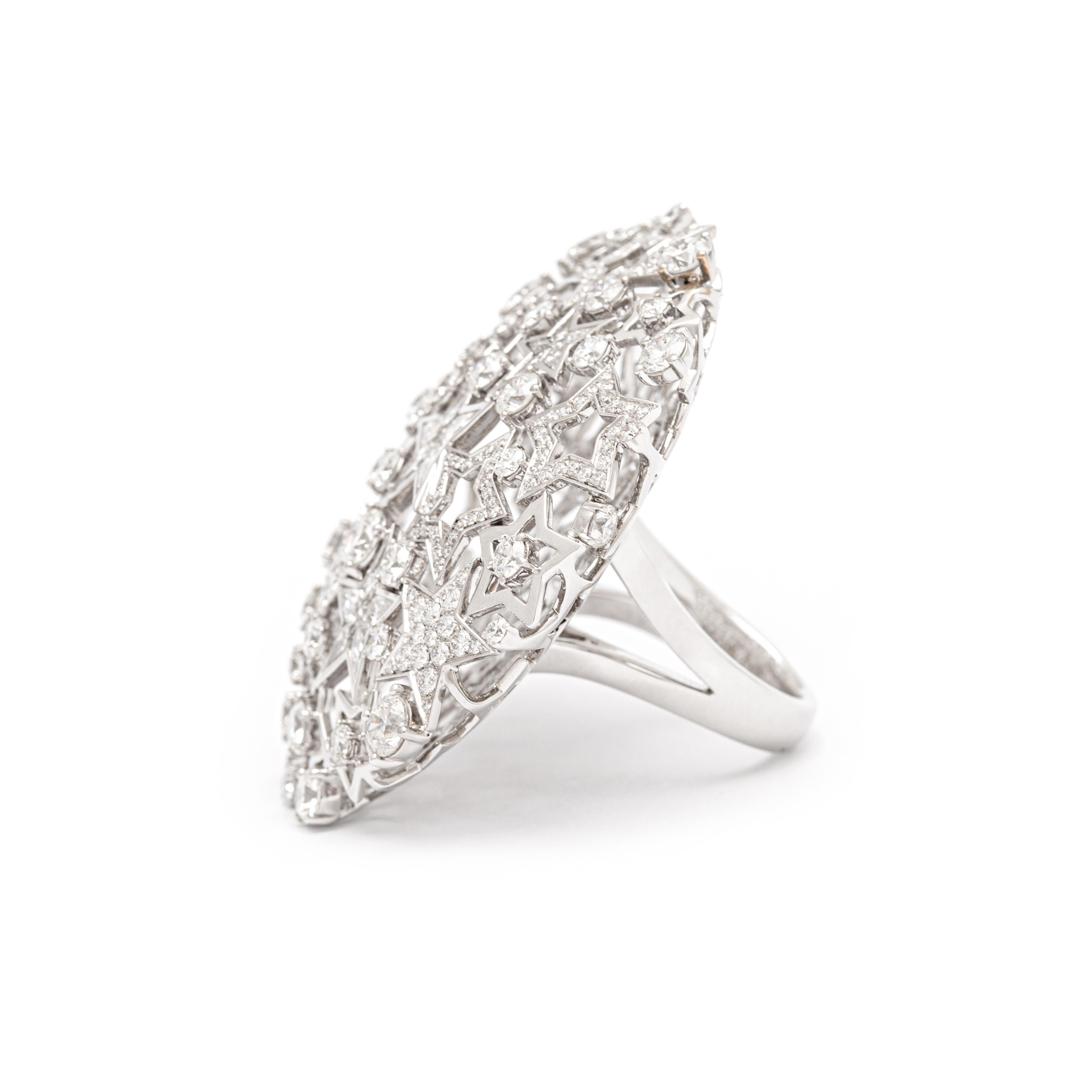 Contemporary Star Diamond Ring For Sale