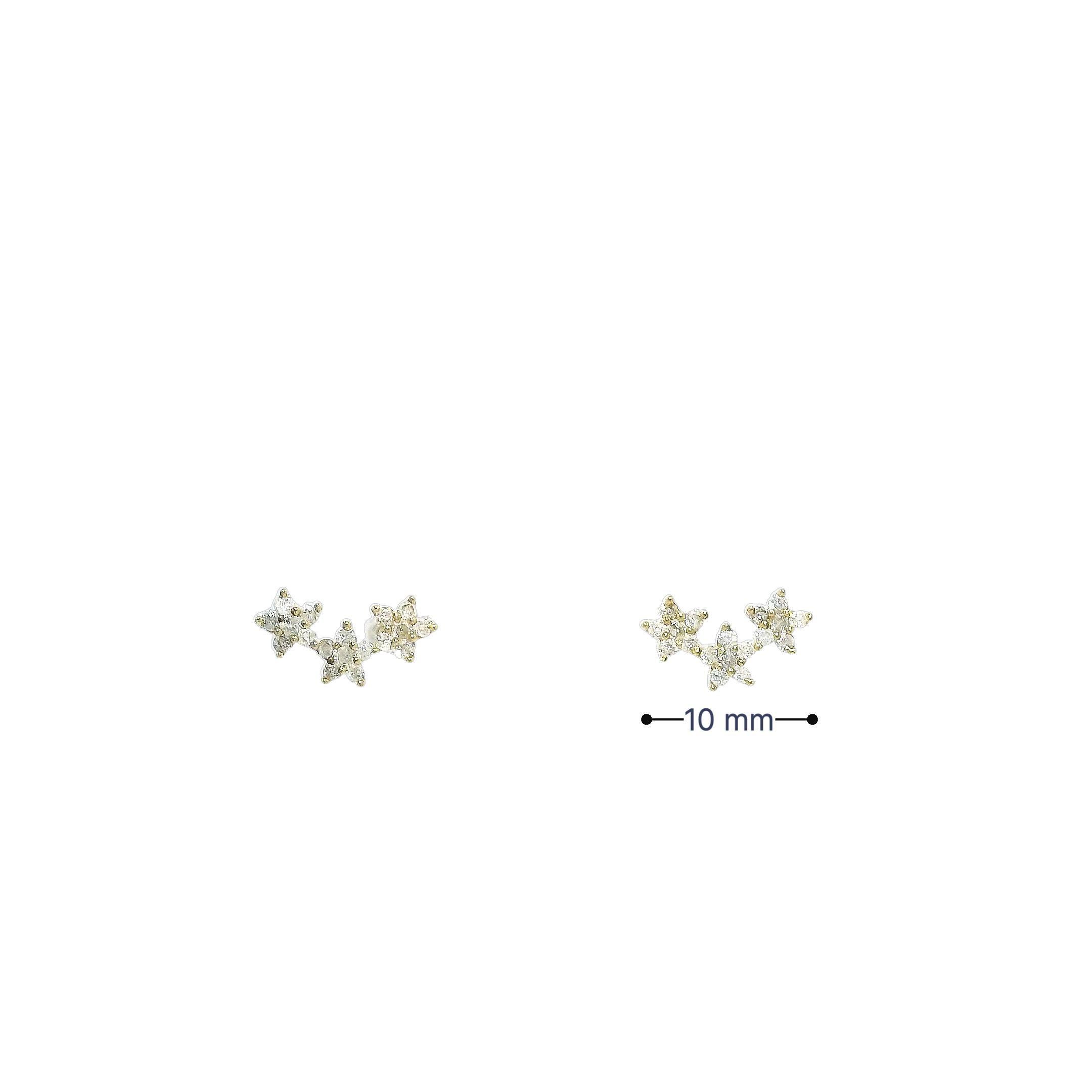 Ohrstecker mit Stern-Diamant aus 18 Karat Gelbgold (Zeitgenössisch) im Angebot