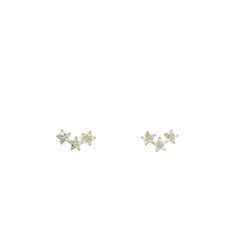 Star Diamond Stud Earrings in 18K Yellow Gold
