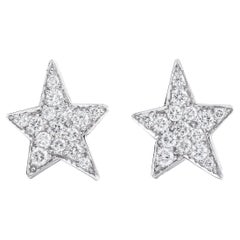 Boucles d'oreilles en or blanc 18K avec diamants en étoile