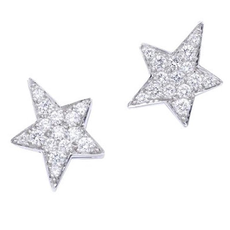 Star Diamond White Gold Earrings