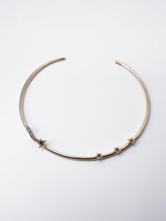 Star Choker Necklace Bangle Blue Sapphire Diamond - J Dauphin