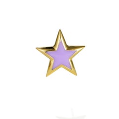 Lavender Enamel Star Earrings