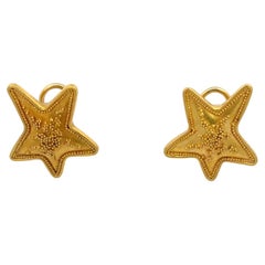 Star Earrings Handmade 22K Yellow Gold