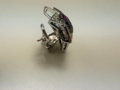 Star earrings with rubies and diamonds 18KT gold 2ct