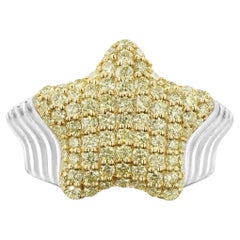 „Star Fancy Yellow“-Naturdiamantring aus 14-karätigem Massivgold (zertifiziert)