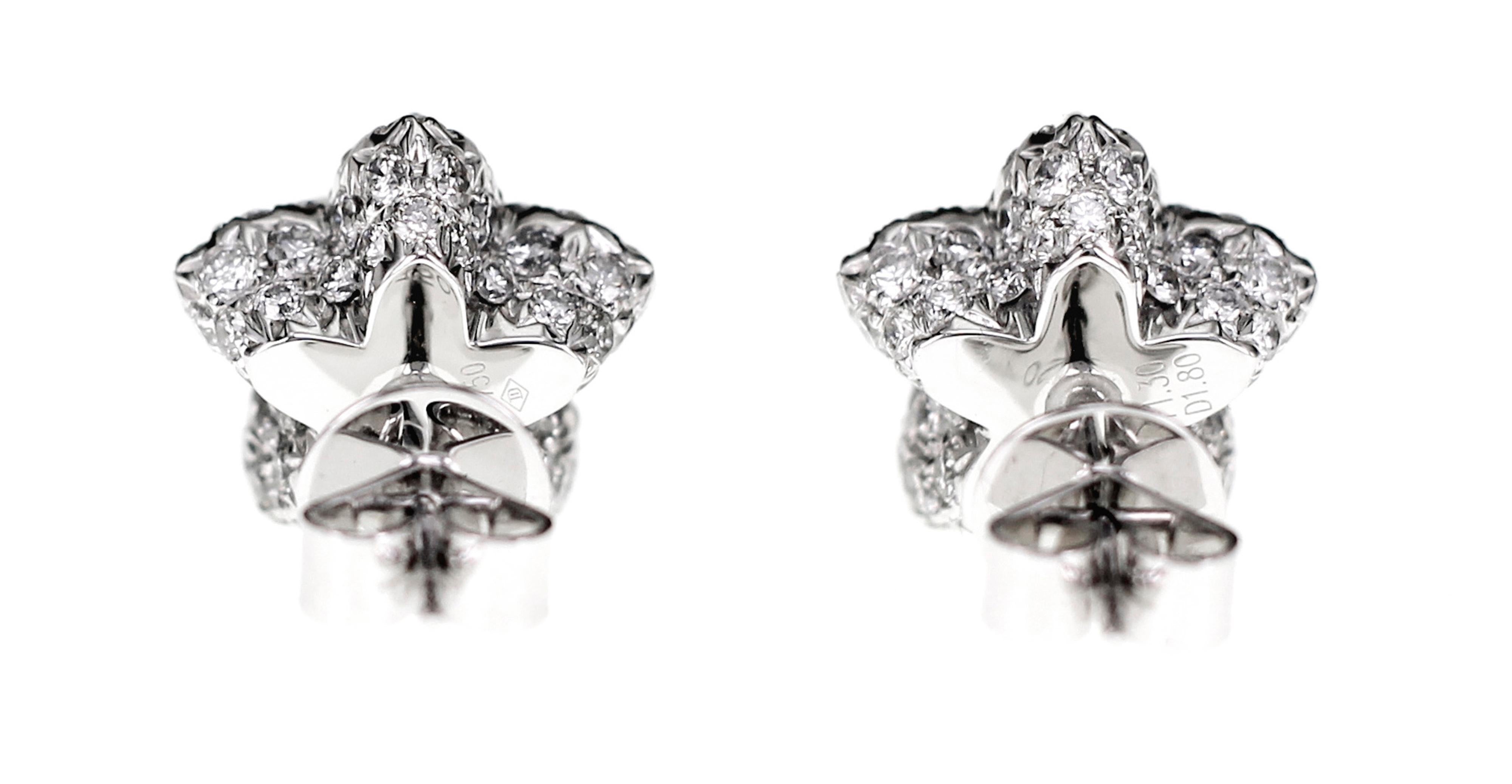 Modern Star Fish Shaped Earring Set with 3.10 Carat White Diamond For Sale