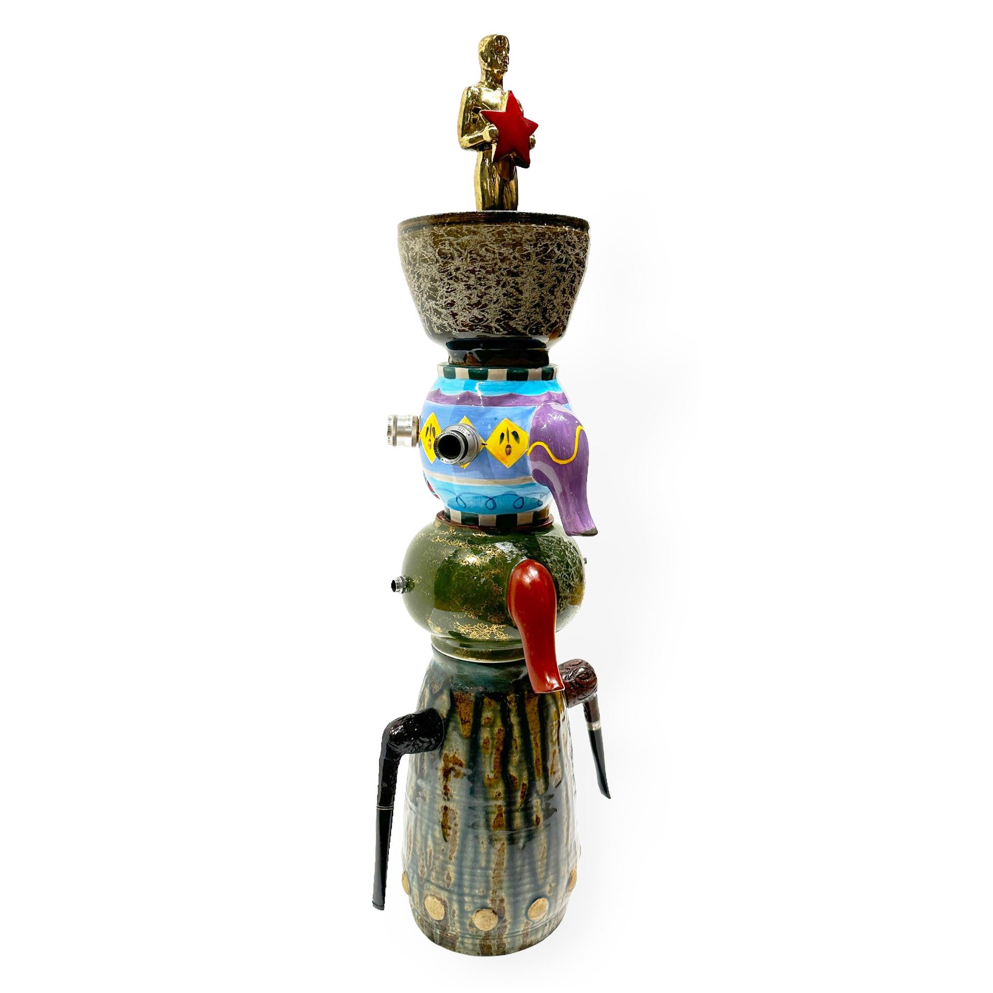 Star Glaze, Ceramic and Found Object Assemblage Sculpture In New Condition In Chicago, IL