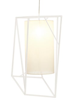 Art Deco Inspired Star II Pendant Lamp Brown and Linen Shade