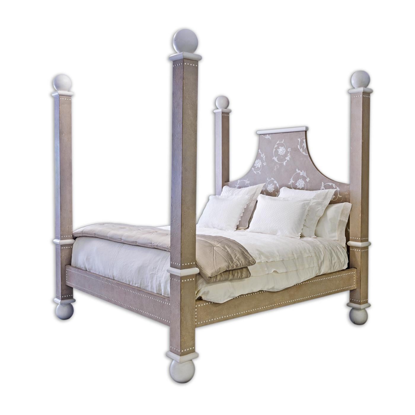 Charming and stylish, the custom made Star Jasmine Bed is entirely hand crafted and is beautifully decorated using Venetian style techniques. Colors and decorations can be applied according to the customer's requests in order to perfectly coordinate