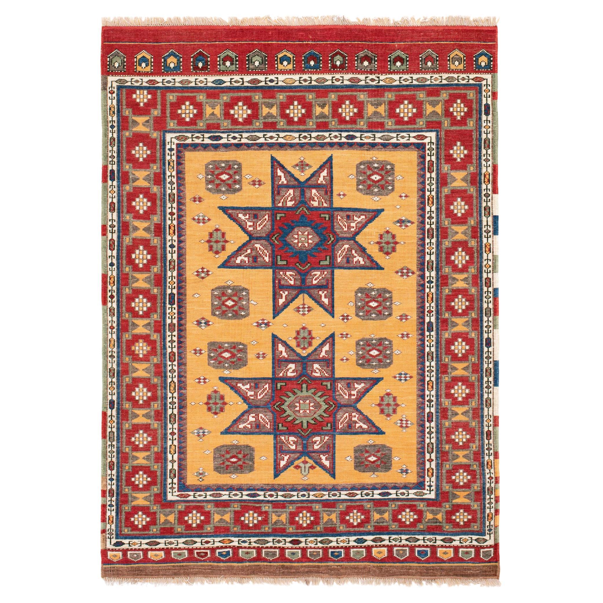 Star Kazak Original 16th Century Style Flatweave Rug by Knots Rugs For Sale