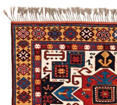 One of a Kind Star Kazak Type A Style Rug