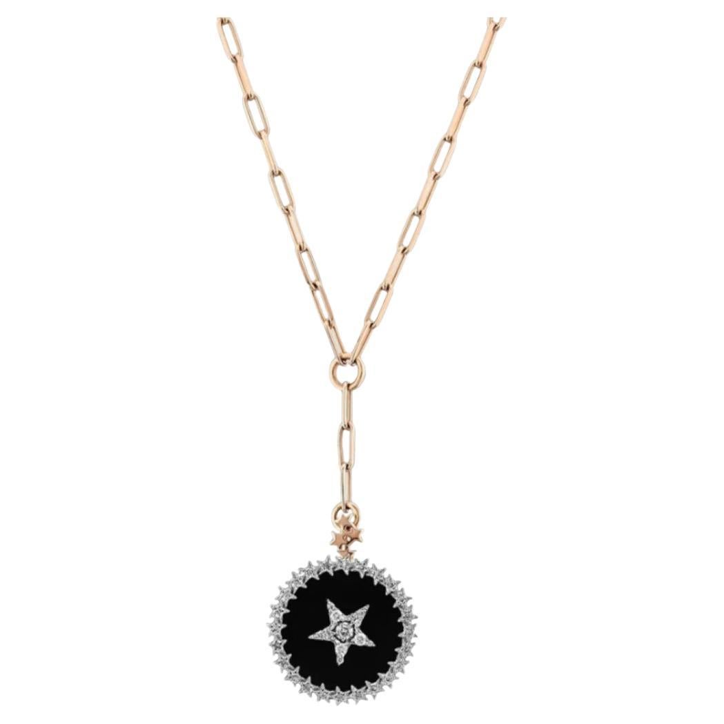 Star Light Sirius Black and Gold Diamond Pendant For Sale