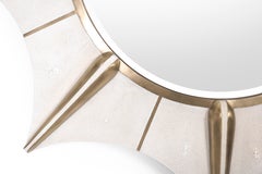 Star Mirror in Cream Shagreen and Bronze-Patina Brass by R & Y Augousti