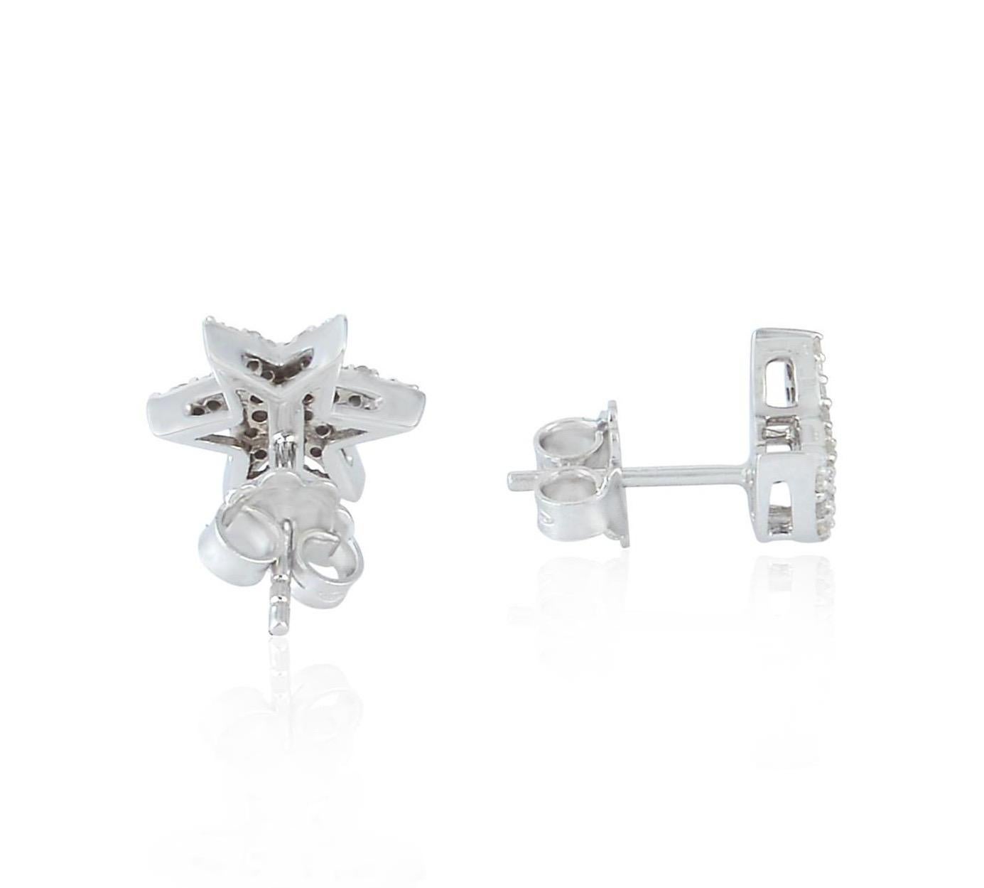 moon and star diamond stud earrings