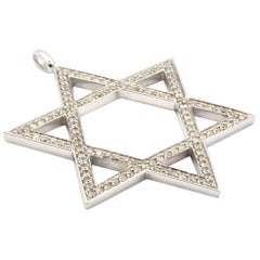 Star of David 1.25 Carat Diamond 14 Karat White Gold Pendant
