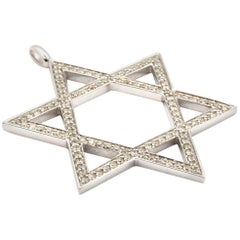 Star of David 1.25 Carat Diamond 14 Karat White Gold Pendant