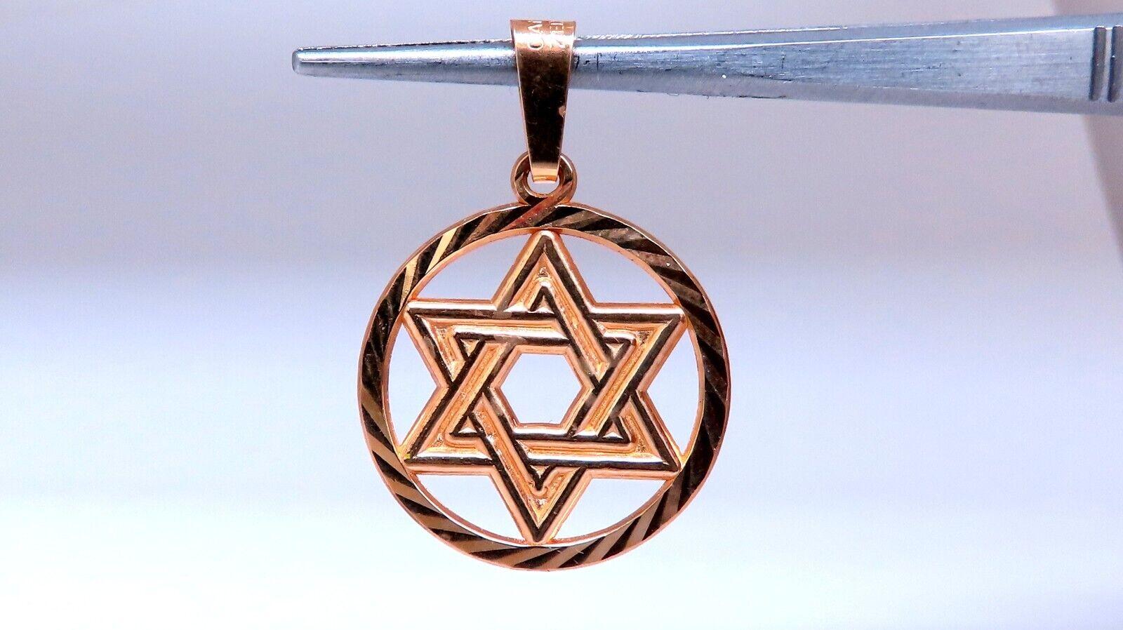 Star Of David 14kt gold Charm Pendant In New Condition In New York, NY