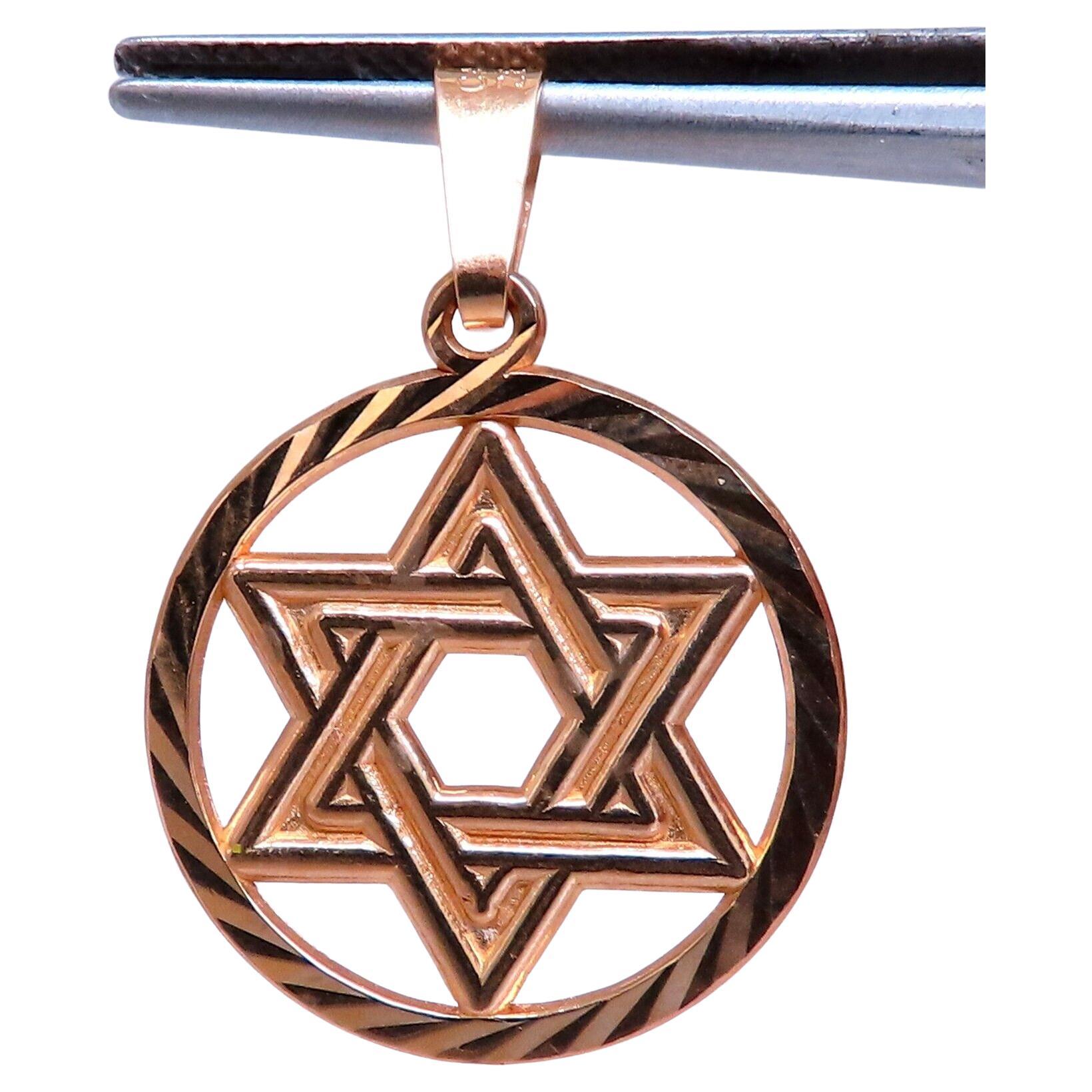 Star Of David 14kt gold Charm Pendant For Sale