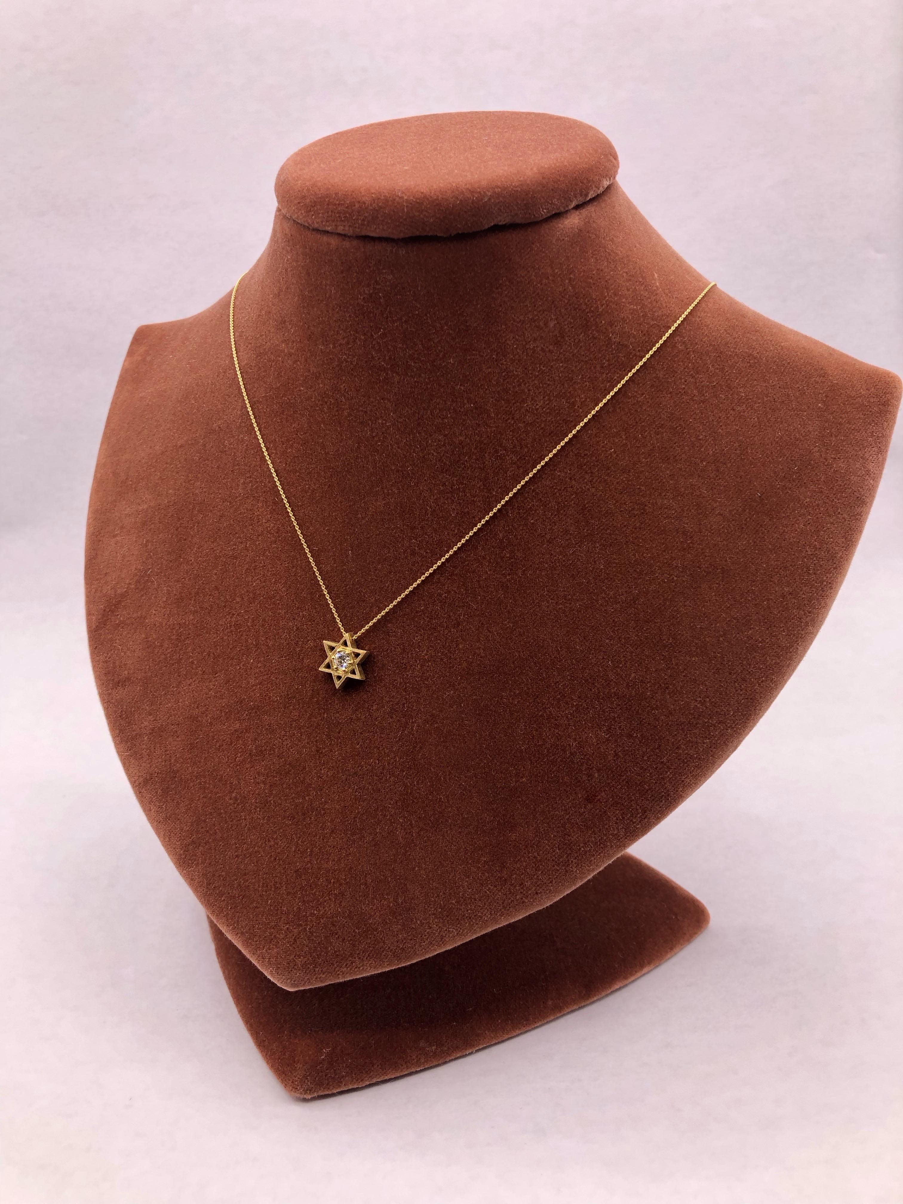modern star of david necklace