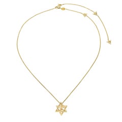 1.12ct Diamond 3D Star of David Necklace, 18K Yellow Gold, Merkaba Beverly Hills