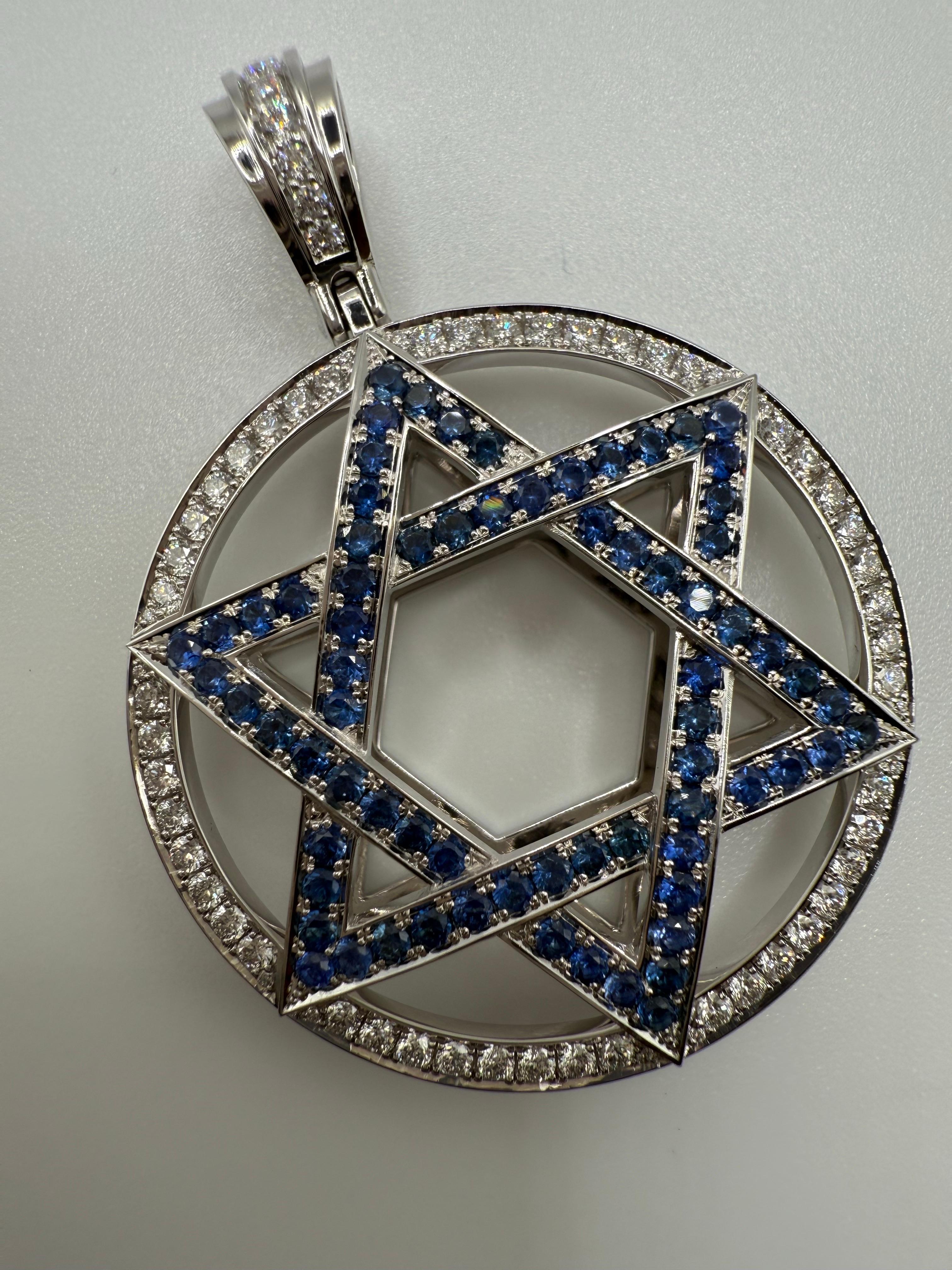 Stern von David Diamant Anhänger 18KT Gold im Zustand „Neu“ im Angebot in Boca Raton, FL