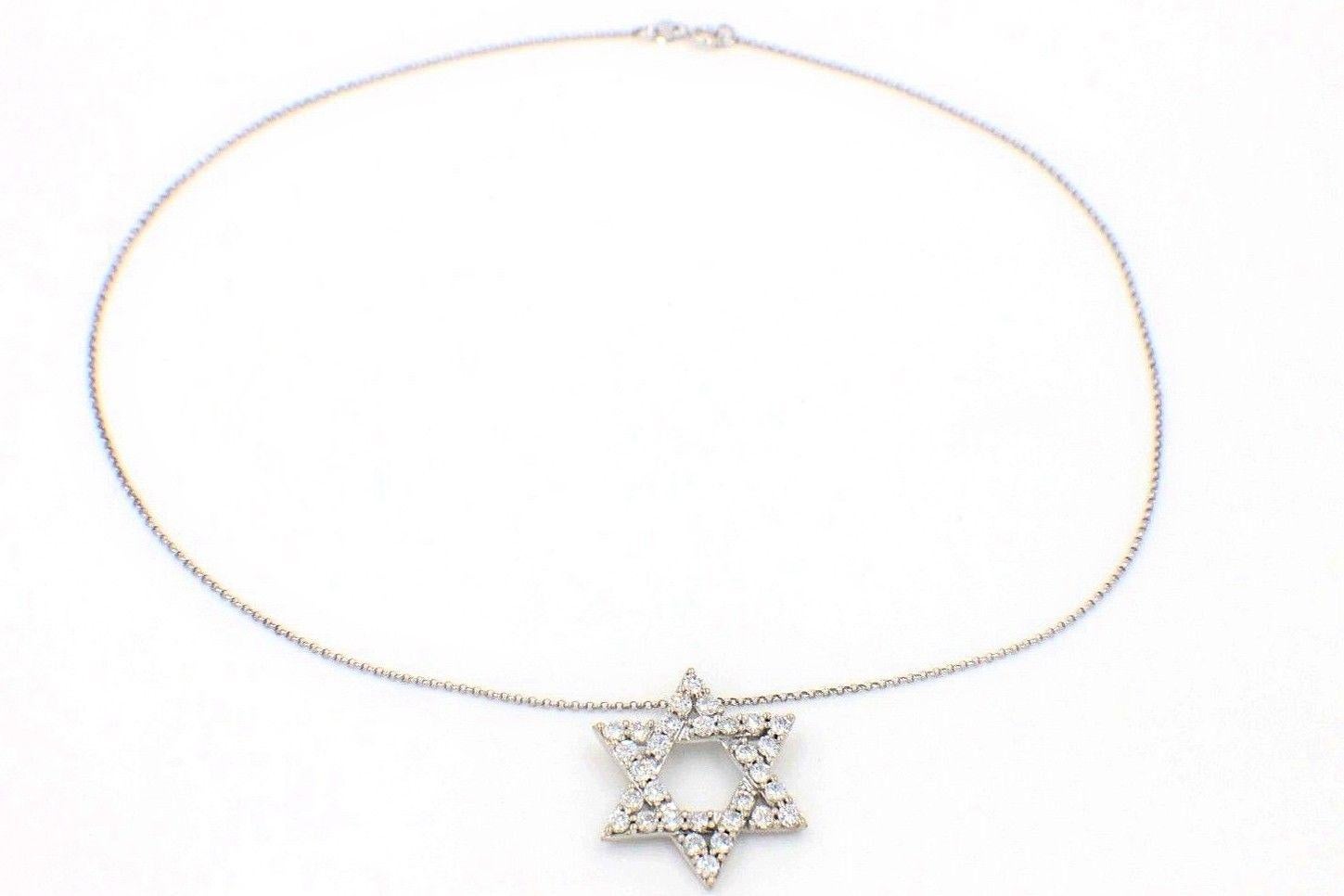 white gold star of david necklace