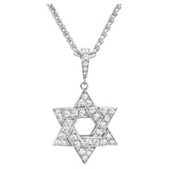 Roman Malakov Collar Colgante de Diamantes Estrella de David de 0,60 quilates totales