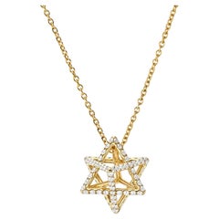 Star of David Merkaba Diamond Gold Geometric Pendant Necklace