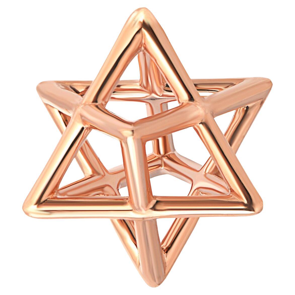 Collar Estrella de David Oro rosa de 18 quilates 3D Joyas judías modernas de lujo Regalos en Nuevo estado para la venta en Beverly Hills, CA