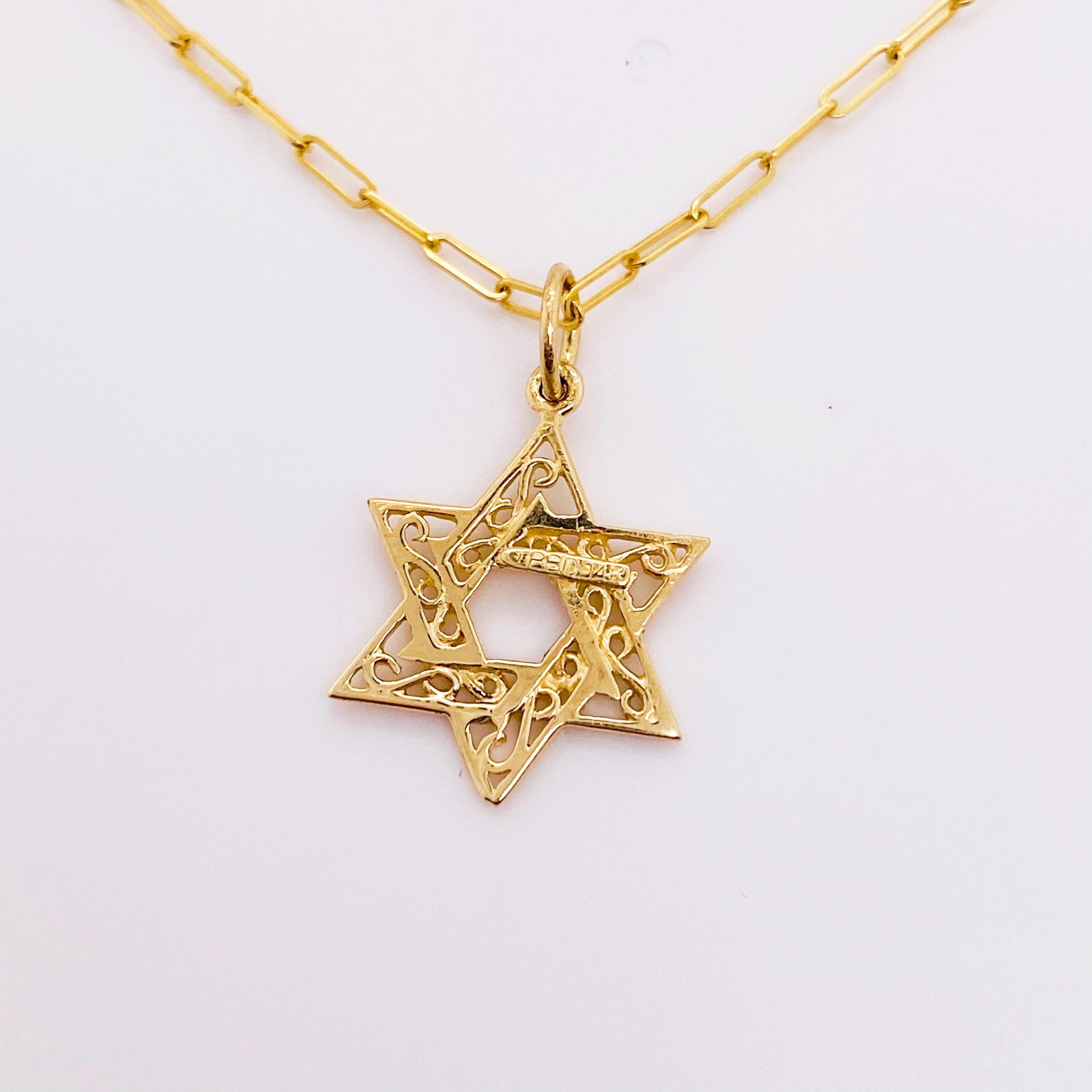 gold jewish star necklace