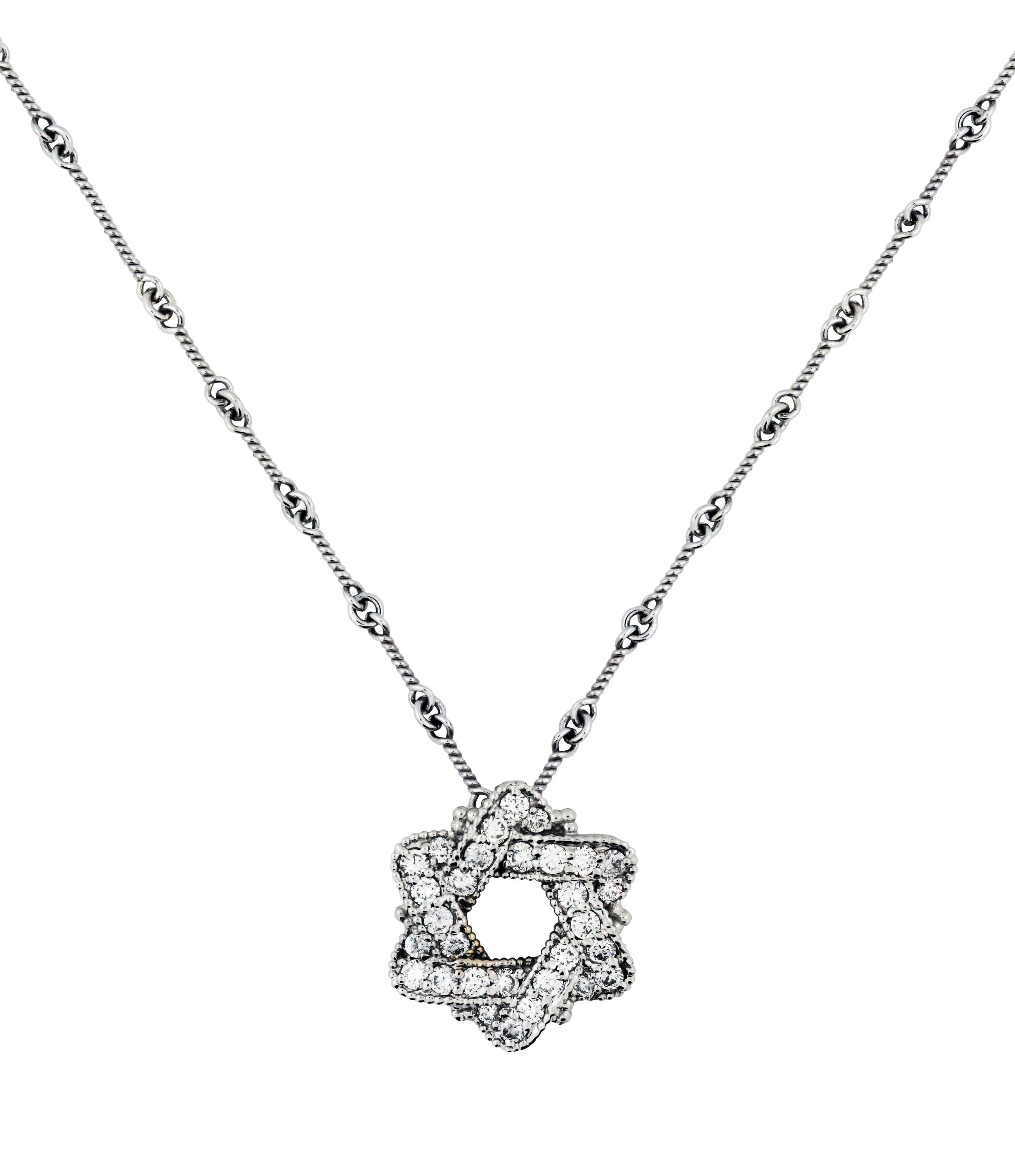 star of david necklace white gold