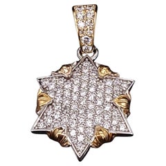 Star of David pendant solid 14K White Yellow Gold 1.9ct  diamonds
