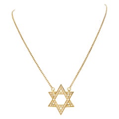 Pendentif « Star of David » serti d'environ 0,75 carat de diamants pavés