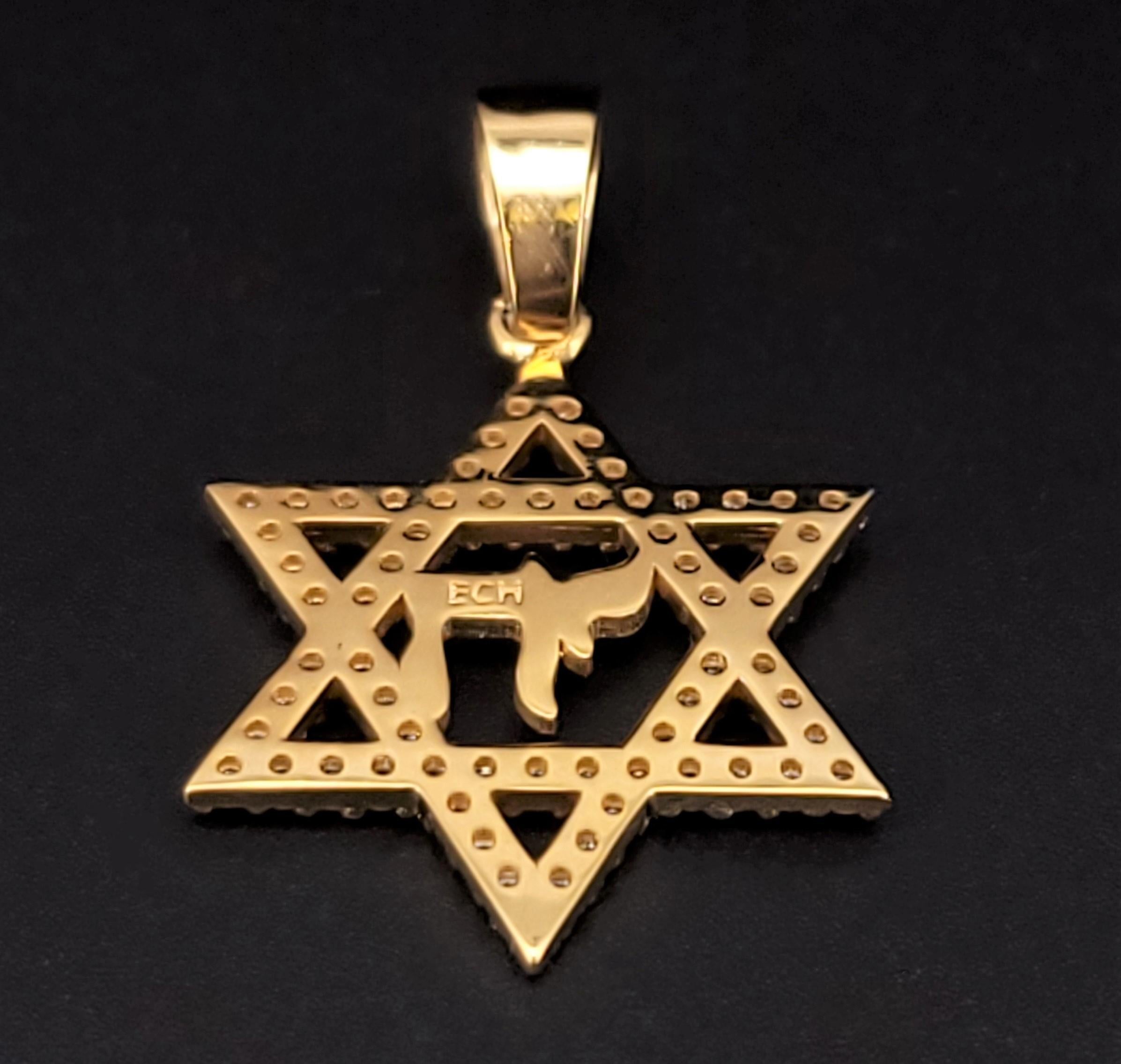 Pendentif étoile de David avec diamants Neuf - En vente à New York, NY