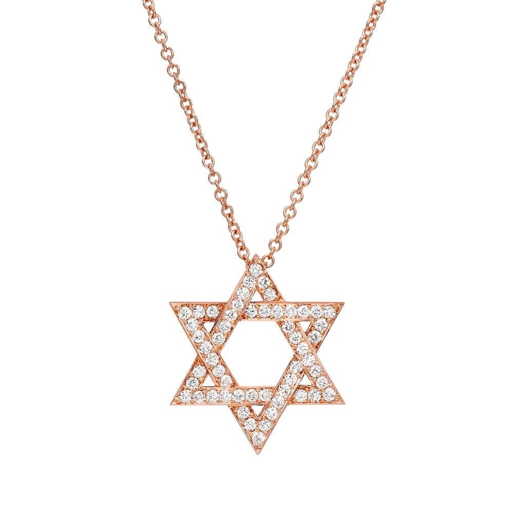 star of david necklace rose gold