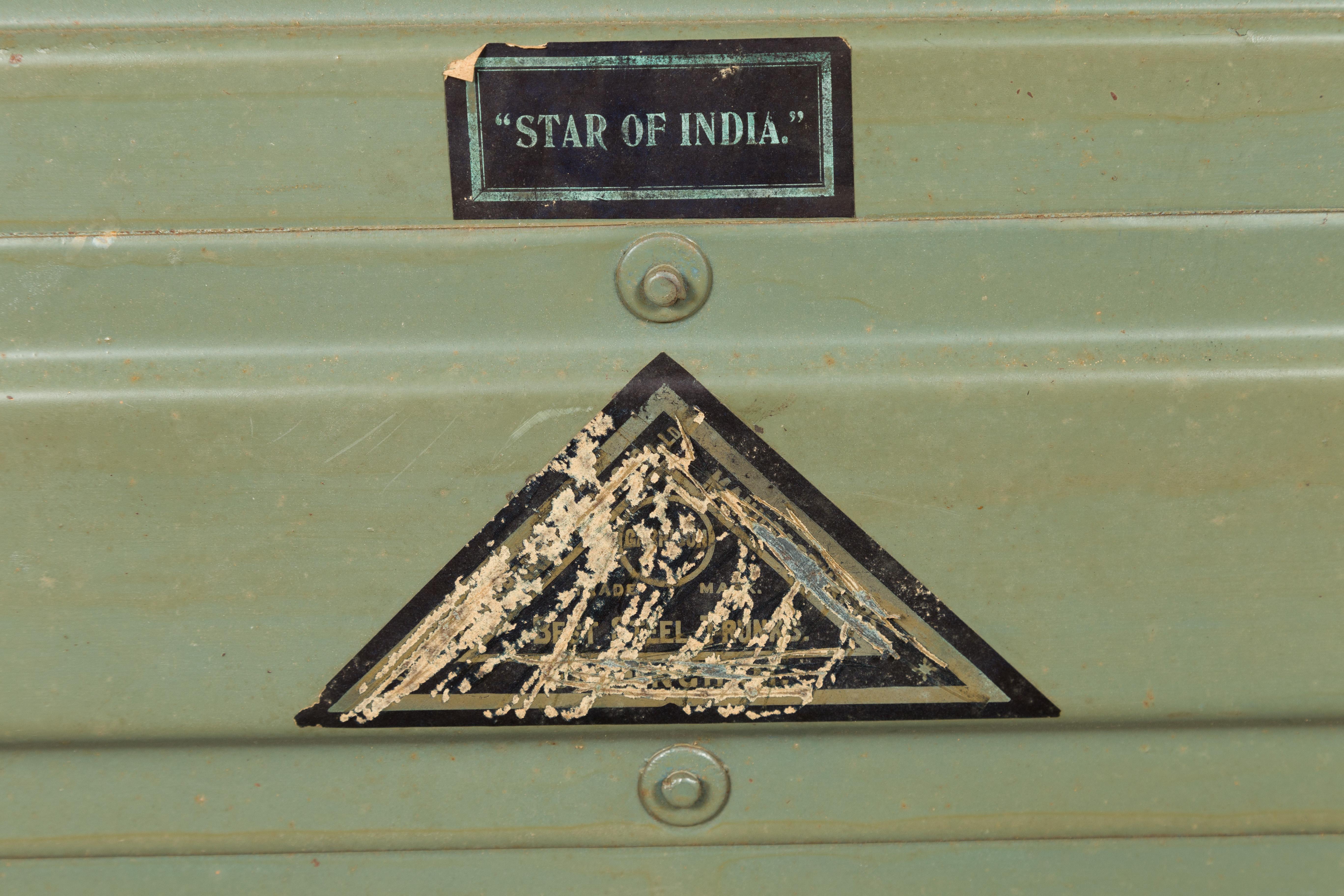 Star of India Ship's Trunk Made by Newton Shakespeare and Co. on Custom Base For Sale 1