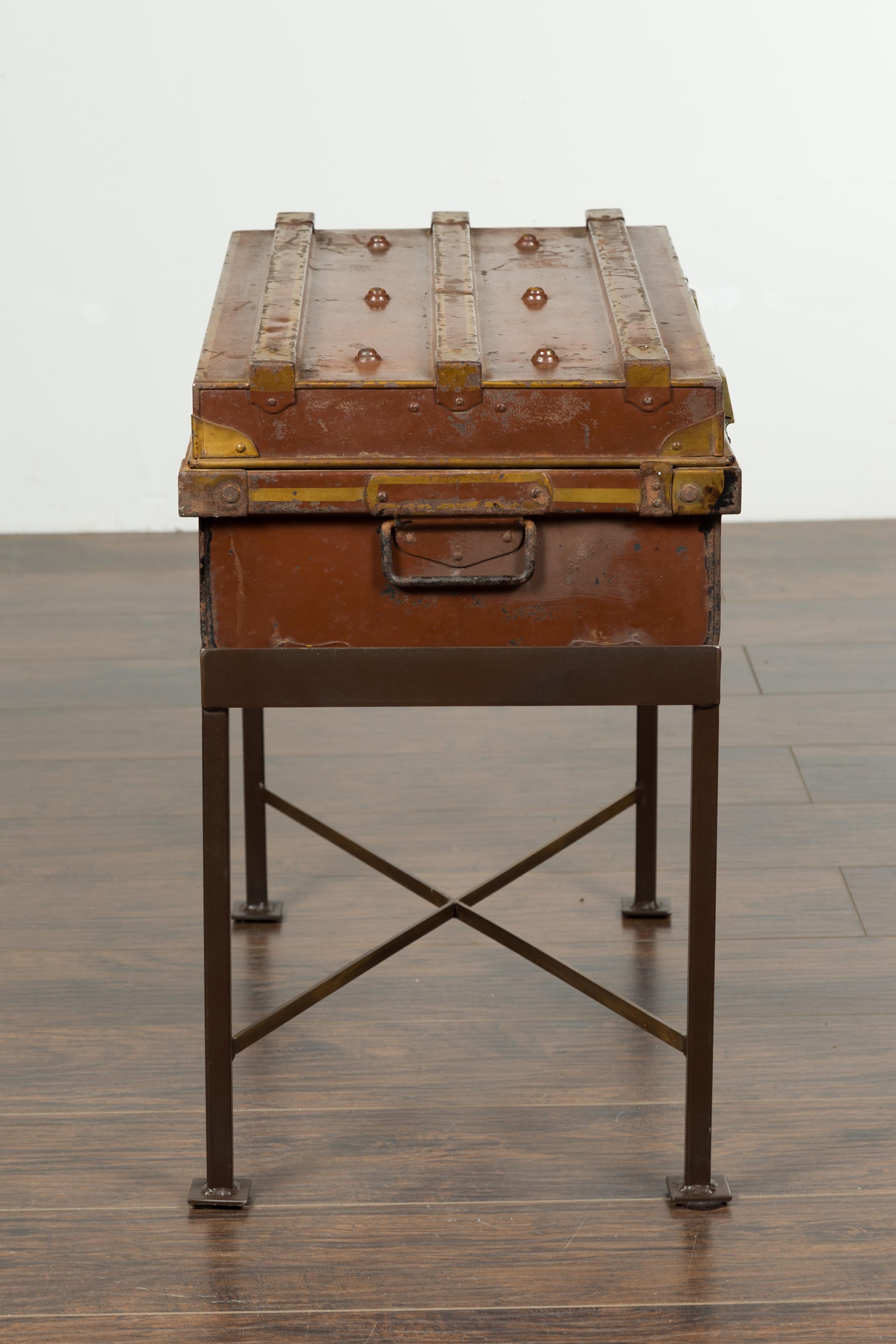 Star of India Ship's Trunk Made by Newton Shakespeare and Co. on Custom Base For Sale 5