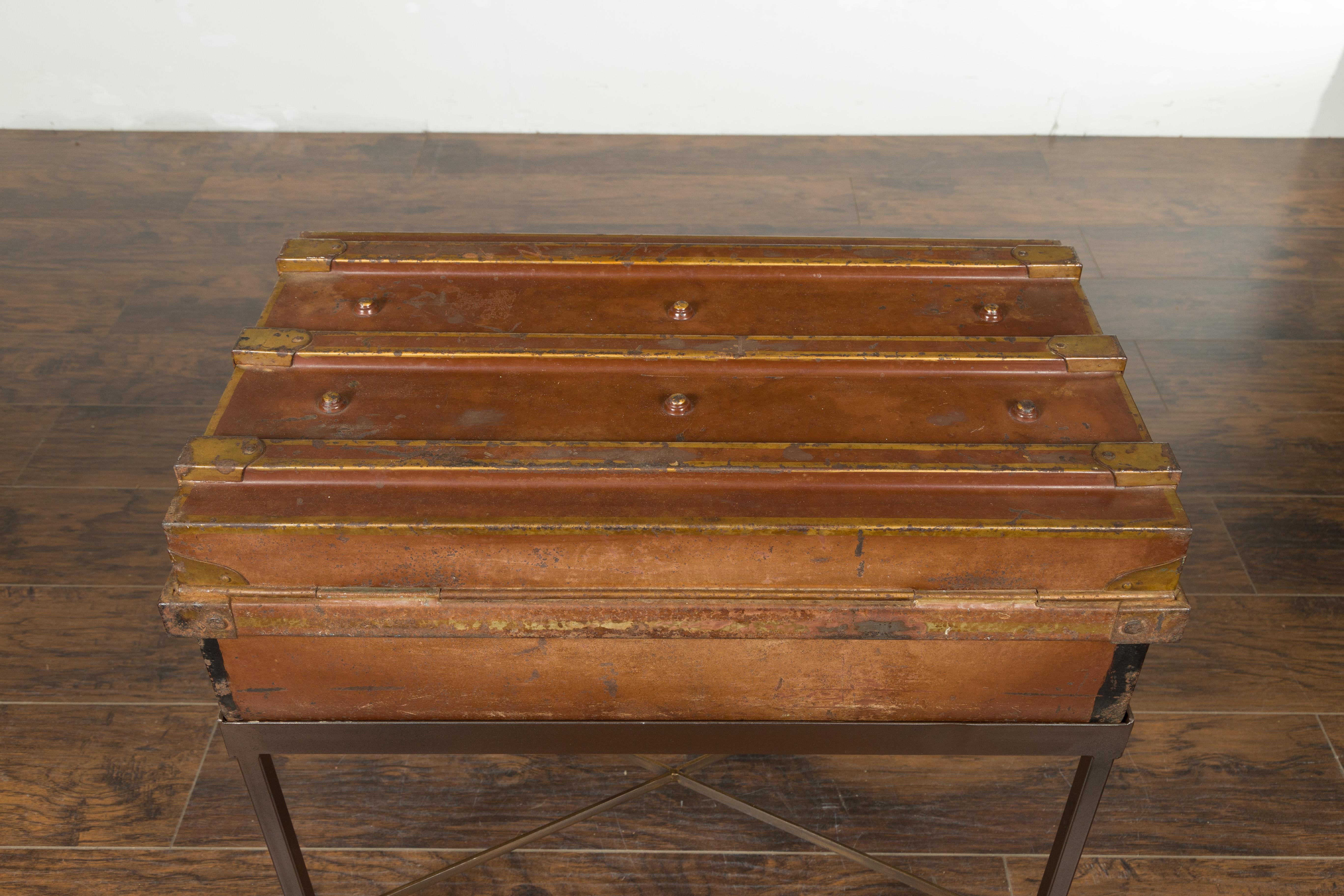 Star of India Ship's Trunk Made by Newton Shakespeare and Co. on Custom Base For Sale 7