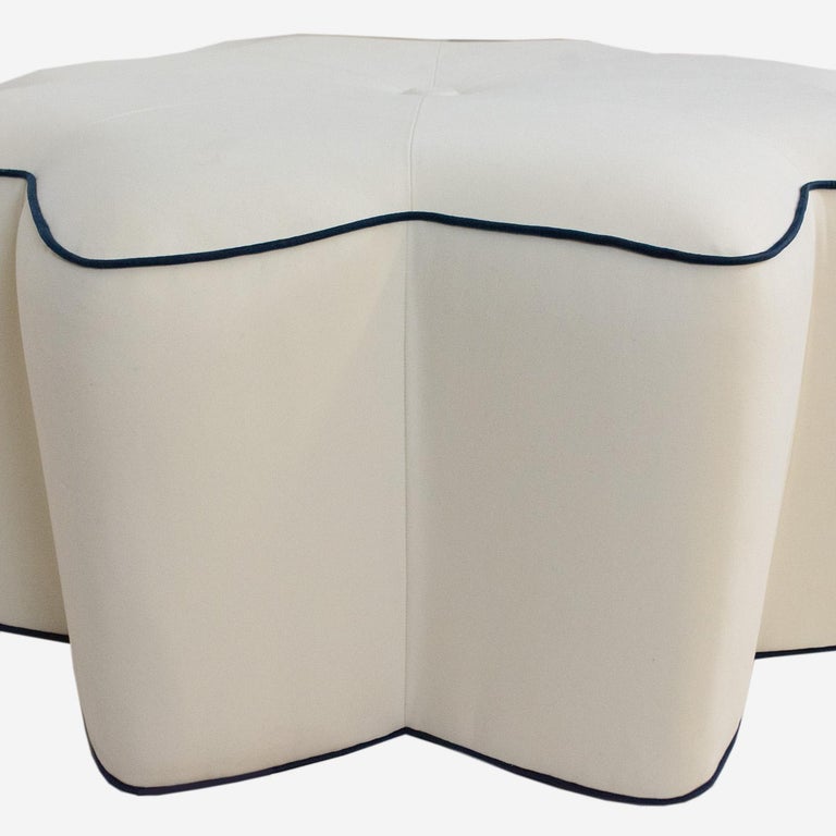Star Ottoman in Fine Italian Brushed Cotton For Sale at 1stDibs