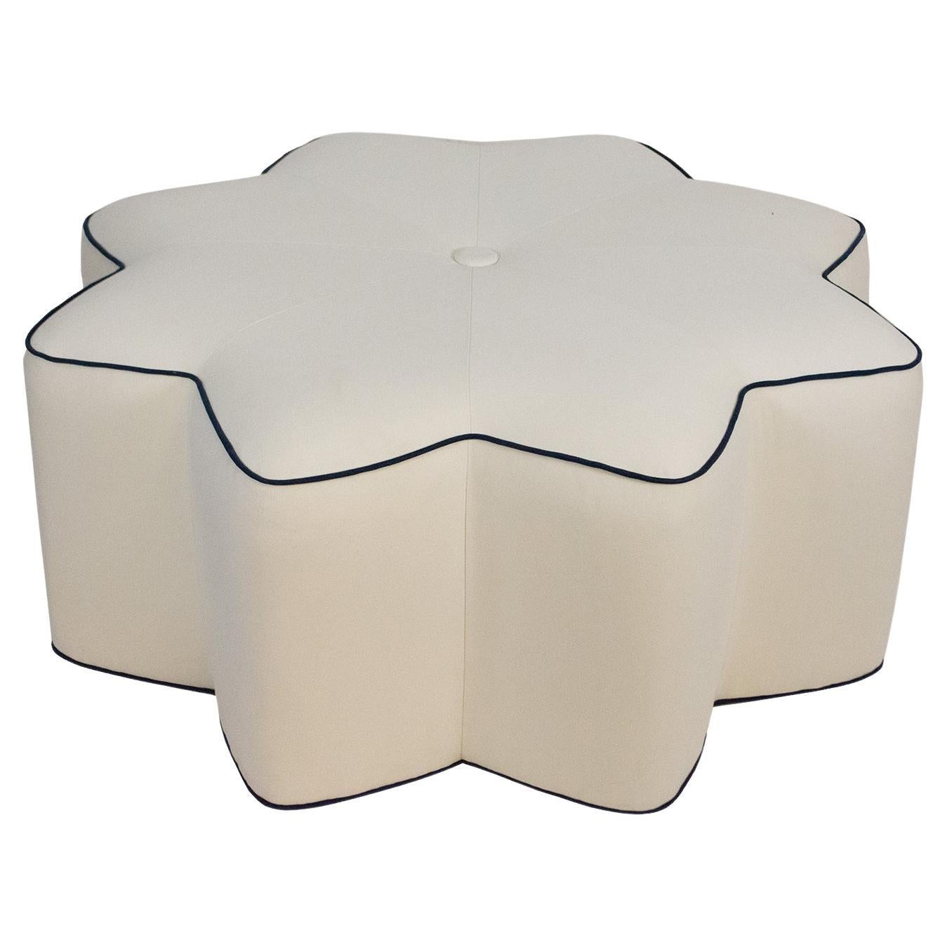Star Ottoman in Fine Italian Brushed Cotton For Sale